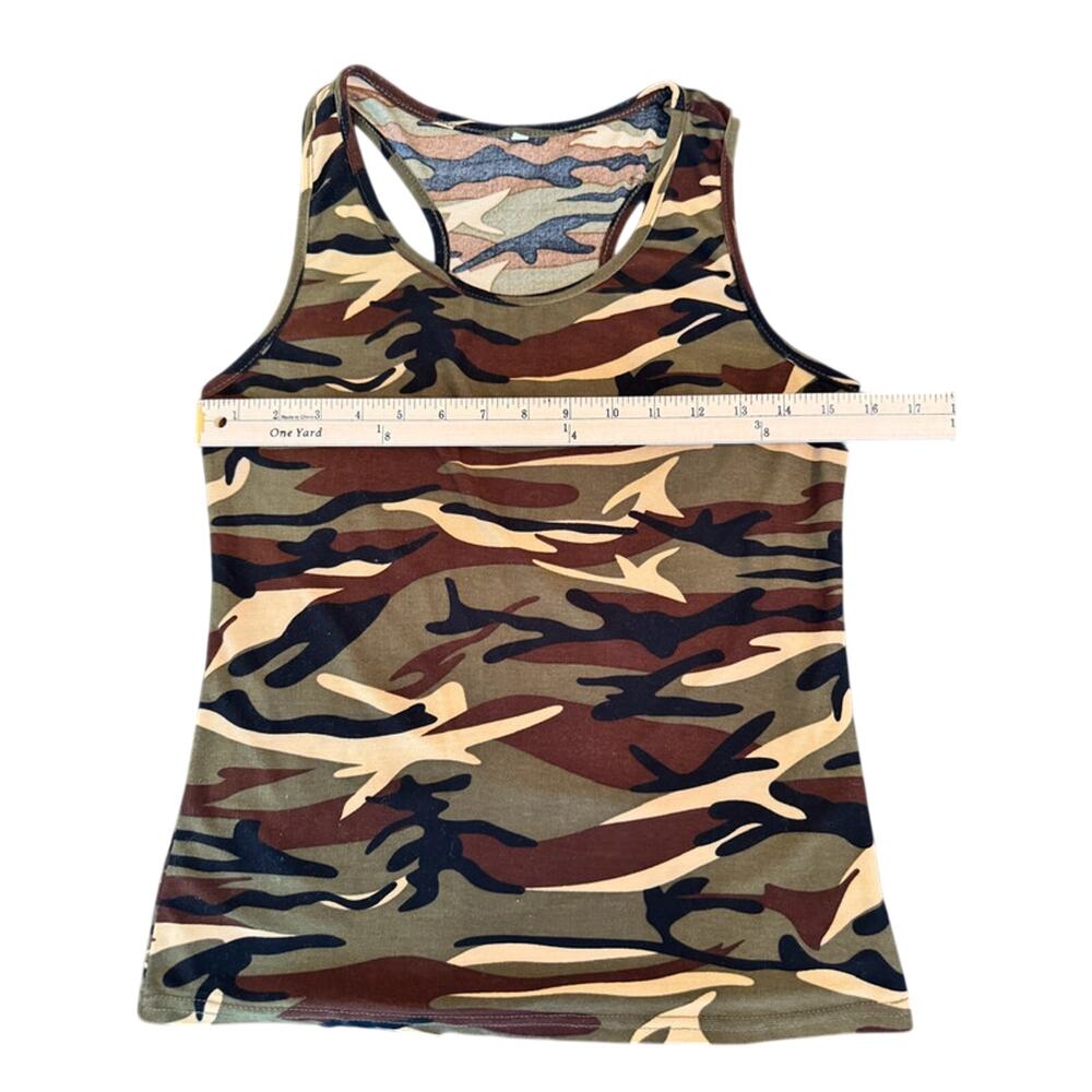 Camouflage Racer Back Tank Top Medium - Picture 3 of 5